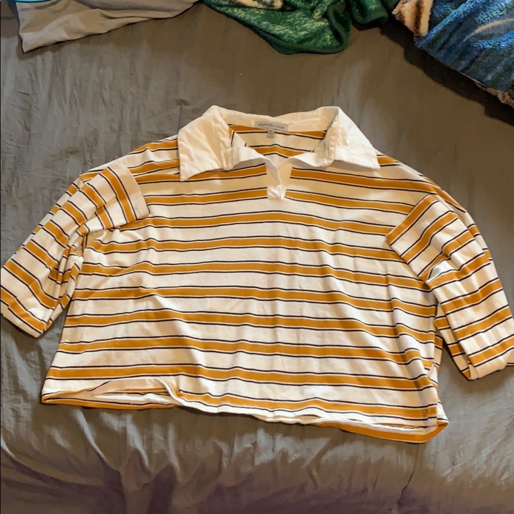 Charlotte Russe Stripped Cropped Long Sleeve XL